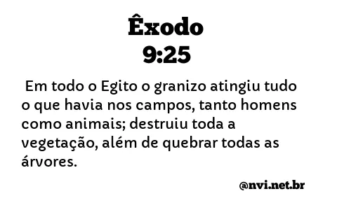 ÊXODO 9:25 NVI NOVA VERSÃO INTERNACIONAL