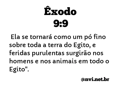 ÊXODO 9:9 NVI NOVA VERSÃO INTERNACIONAL