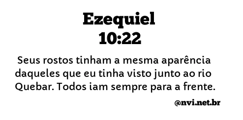 EZEQUIEL 10:22 NVI NOVA VERSÃO INTERNACIONAL