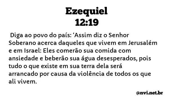 EZEQUIEL 12:19 NVI NOVA VERSÃO INTERNACIONAL