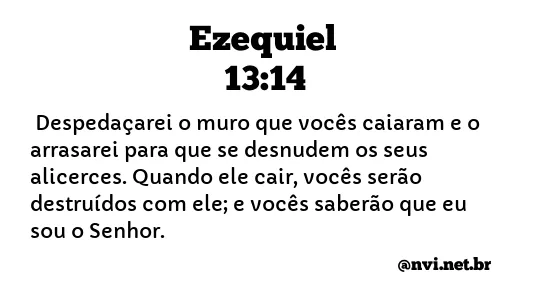 EZEQUIEL 13:14 NVI NOVA VERSÃO INTERNACIONAL