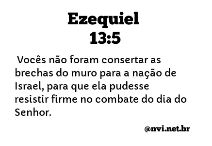 EZEQUIEL 13:5 NVI NOVA VERSÃO INTERNACIONAL