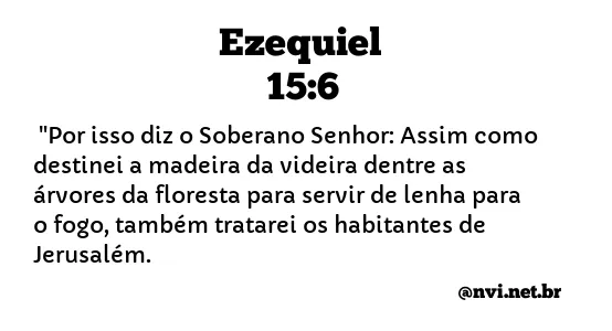 EZEQUIEL 15:6 NVI NOVA VERSÃO INTERNACIONAL