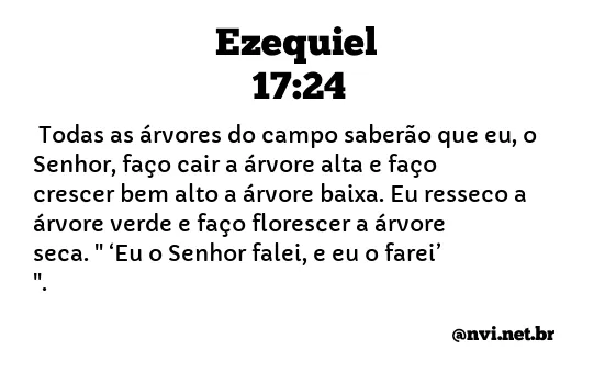 EZEQUIEL 17:24 NVI NOVA VERSÃO INTERNACIONAL