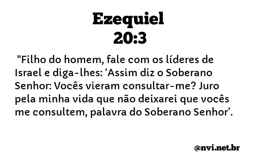 EZEQUIEL 20:3 NVI NOVA VERSÃO INTERNACIONAL