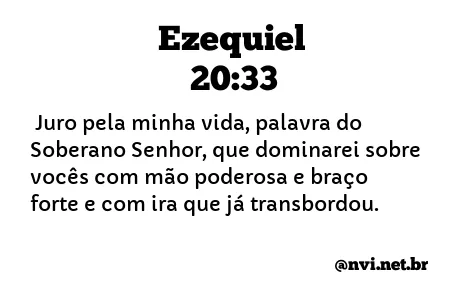 EZEQUIEL 20:33 NVI NOVA VERSÃO INTERNACIONAL