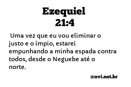 EZEQUIEL 21:4 NVI NOVA VERSÃO INTERNACIONAL