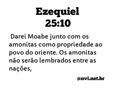 EZEQUIEL 25:10 NVI NOVA VERSÃO INTERNACIONAL