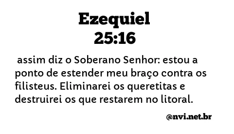 EZEQUIEL 25:16 NVI NOVA VERSÃO INTERNACIONAL