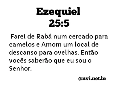 EZEQUIEL 25:5 NVI NOVA VERSÃO INTERNACIONAL