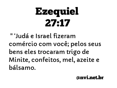 EZEQUIEL 27:17 NVI NOVA VERSÃO INTERNACIONAL