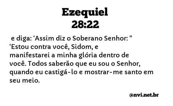 EZEQUIEL 28:22 NVI NOVA VERSÃO INTERNACIONAL