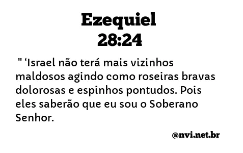 EZEQUIEL 28:24 NVI NOVA VERSÃO INTERNACIONAL