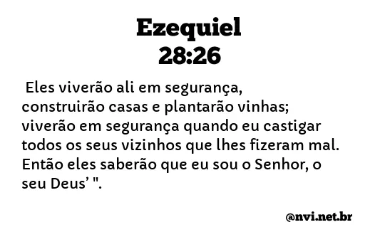 EZEQUIEL 28:26 NVI NOVA VERSÃO INTERNACIONAL