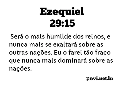 EZEQUIEL 29:15 NVI NOVA VERSÃO INTERNACIONAL