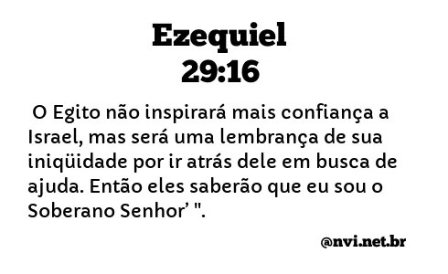 EZEQUIEL 29:16 NVI NOVA VERSÃO INTERNACIONAL