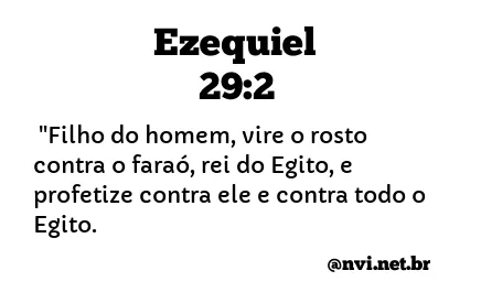EZEQUIEL 29:2 NVI NOVA VERSÃO INTERNACIONAL