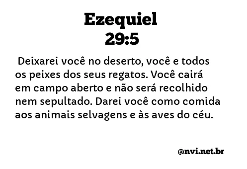 EZEQUIEL 29:5 NVI NOVA VERSÃO INTERNACIONAL