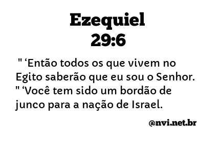 EZEQUIEL 29:6 NVI NOVA VERSÃO INTERNACIONAL