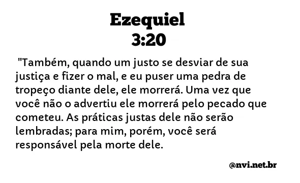 EZEQUIEL 3:20 NVI NOVA VERSÃO INTERNACIONAL