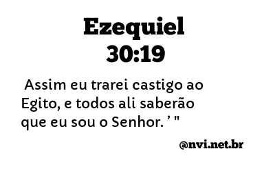 EZEQUIEL 30:19 NVI NOVA VERSÃO INTERNACIONAL