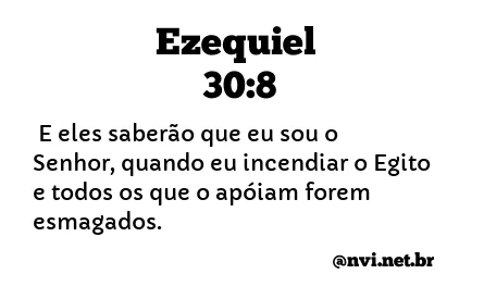 EZEQUIEL 30:8 NVI NOVA VERSÃO INTERNACIONAL