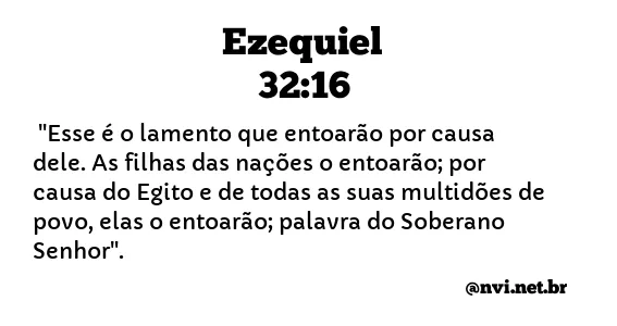 EZEQUIEL 32:16 NVI NOVA VERSÃO INTERNACIONAL