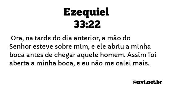 EZEQUIEL 33:22 NVI NOVA VERSÃO INTERNACIONAL