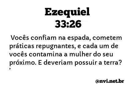 EZEQUIEL 33:26 NVI NOVA VERSÃO INTERNACIONAL