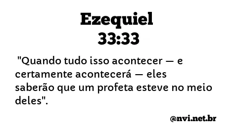 EZEQUIEL 33:33 NVI NOVA VERSÃO INTERNACIONAL