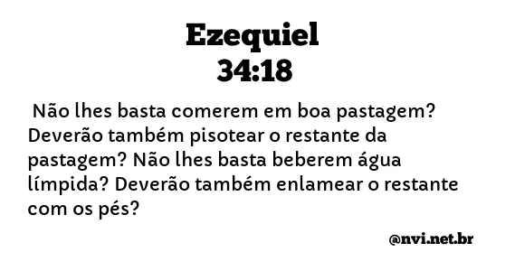 EZEQUIEL 34:18 NVI NOVA VERSÃO INTERNACIONAL