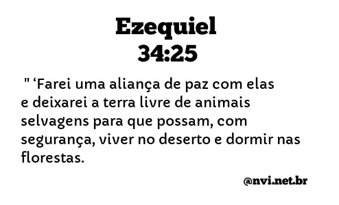 EZEQUIEL 34:25 NVI NOVA VERSÃO INTERNACIONAL