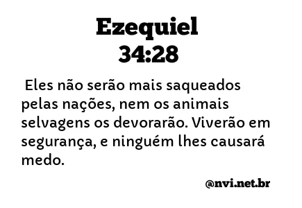 EZEQUIEL 34:28 NVI NOVA VERSÃO INTERNACIONAL