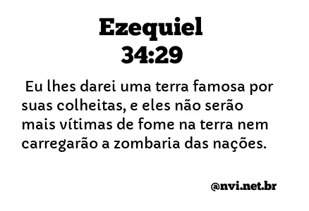 EZEQUIEL 34:29 NVI NOVA VERSÃO INTERNACIONAL