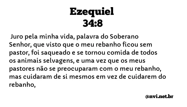 EZEQUIEL 34:8 NVI NOVA VERSÃO INTERNACIONAL