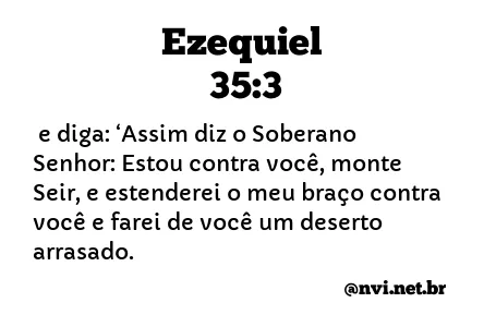 EZEQUIEL 35:3 NVI NOVA VERSÃO INTERNACIONAL