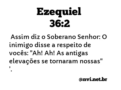 EZEQUIEL 36:2 NVI NOVA VERSÃO INTERNACIONAL