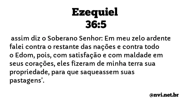 EZEQUIEL 36:5 NVI NOVA VERSÃO INTERNACIONAL