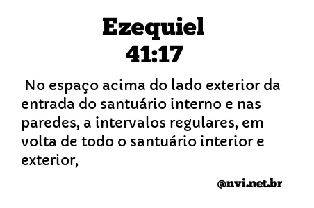 EZEQUIEL 41:17 NVI NOVA VERSÃO INTERNACIONAL