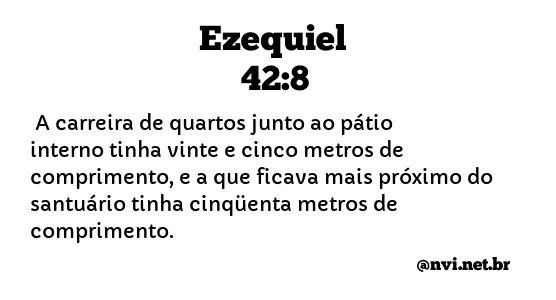 EZEQUIEL 42:8 NVI NOVA VERSÃO INTERNACIONAL