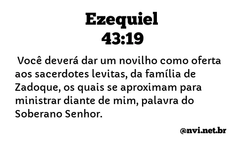 EZEQUIEL 43:19 NVI NOVA VERSÃO INTERNACIONAL