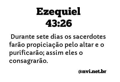 EZEQUIEL 43:26 NVI NOVA VERSÃO INTERNACIONAL