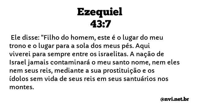 EZEQUIEL 43:7 NVI NOVA VERSÃO INTERNACIONAL