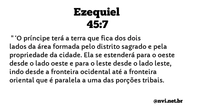 EZEQUIEL 45:7 NVI NOVA VERSÃO INTERNACIONAL