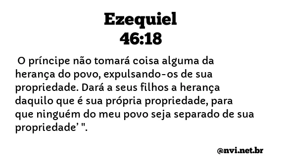 EZEQUIEL 46:18 NVI NOVA VERSÃO INTERNACIONAL