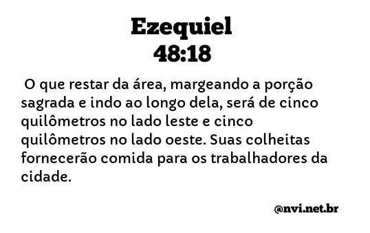 EZEQUIEL 48:18 NVI NOVA VERSÃO INTERNACIONAL