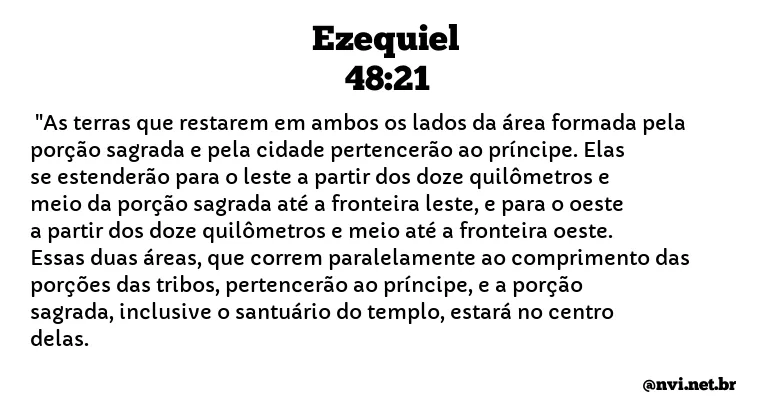 EZEQUIEL 48:21 NVI NOVA VERSÃO INTERNACIONAL