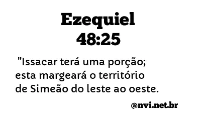 EZEQUIEL 48:25 NVI NOVA VERSÃO INTERNACIONAL