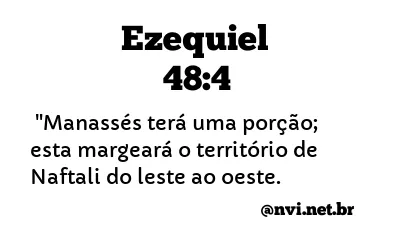 EZEQUIEL 48:4 NVI NOVA VERSÃO INTERNACIONAL