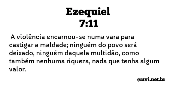 EZEQUIEL 7:11 NVI NOVA VERSÃO INTERNACIONAL